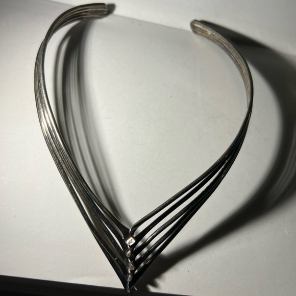 Vintage Sterling Silver Multi-Layered Choker Necklace